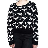 Gothic Black Bat Long Sleeve Sweater